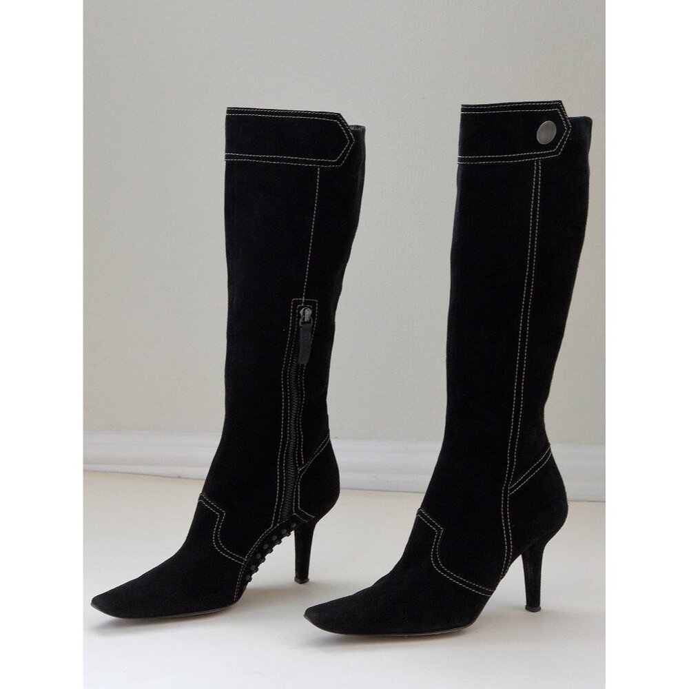 Tod's knee high suede boots - black - sz 7.5 - Picture 3 of 11